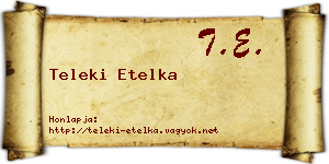 Teleki Etelka névjegykártya